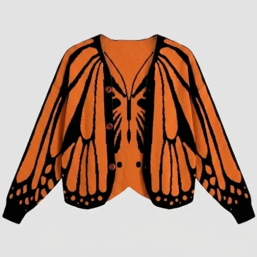 women monarch butterfly wing cardigan